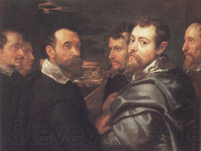Peter Paul Rubens Peter Paul and Pbilip Rubeens with their Friends or Mantuan Friendsship Portrait (mk01) Spain oil painting art